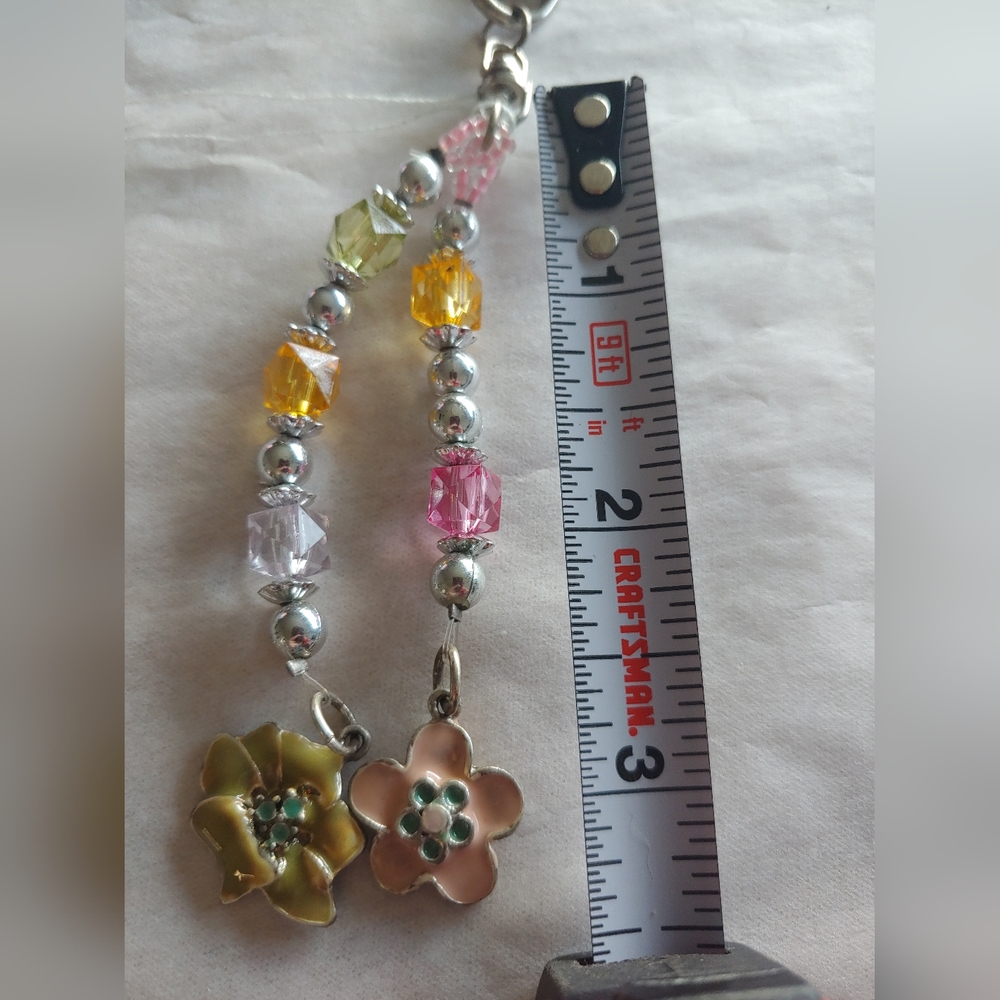 BOGO FRRE! HANDMADE Colorful Floral Purse Dangle - Picture 4 of 4
